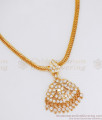 South Indian Impon Necklace Full White Gati Stone NCKN2598