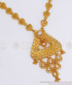 1 Gram Gold Necklace Heart Design With White Stone Collection NCKN2606