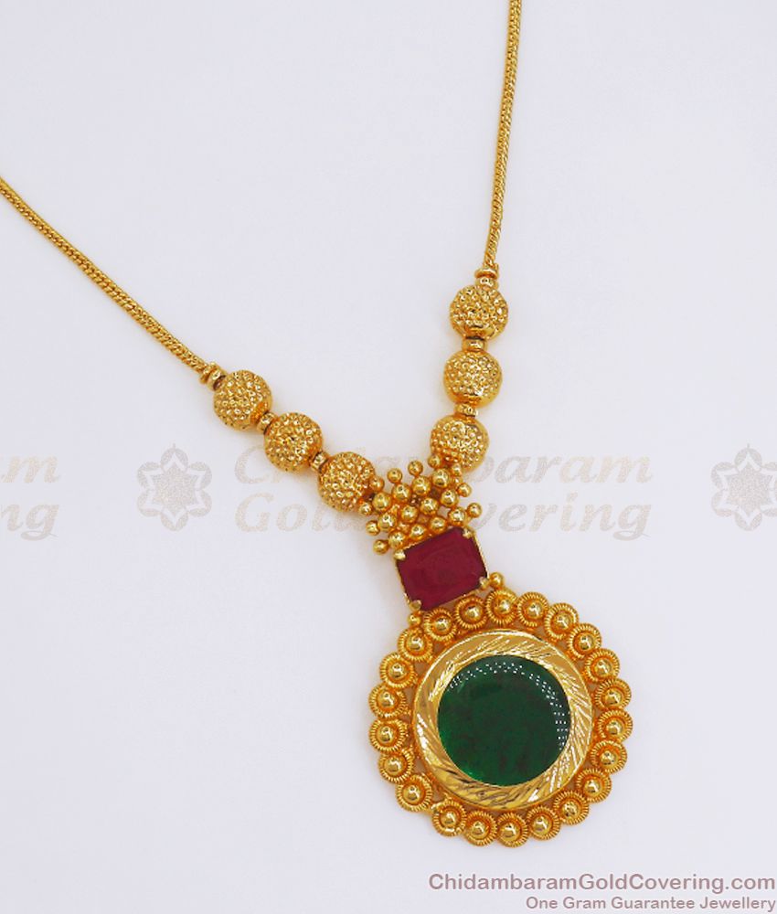 Gorgeous Kerala Palakka Necklace Gold Imitation Jewelry NCKN2607