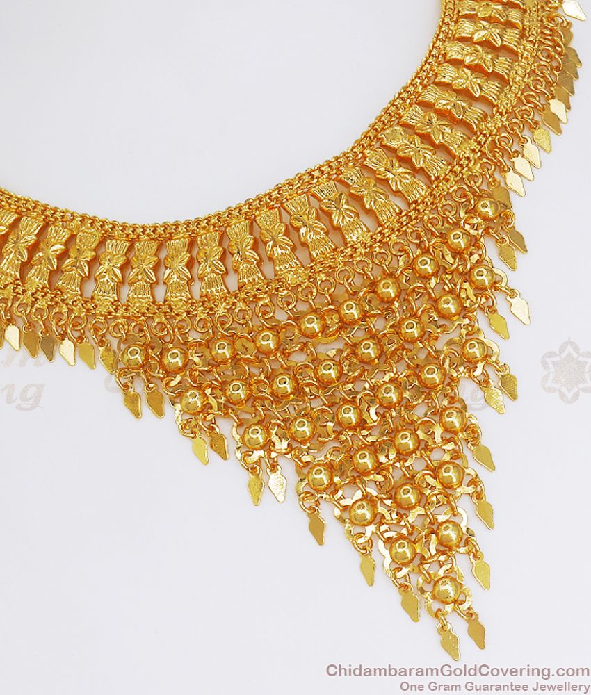 Bridal Gold Choker Necklace Elakkathali Design NCKN2609