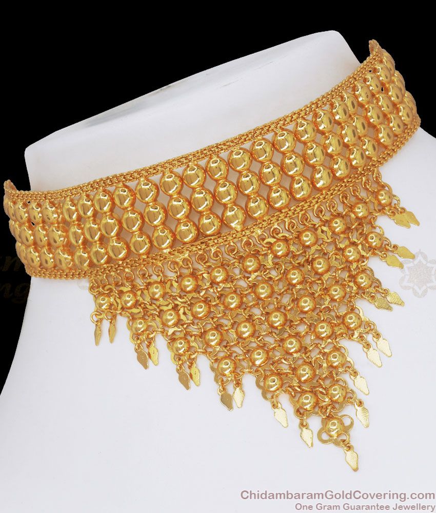 Latest Gold Imitation Choker Necklace Kerala Pattern With Price NCKN2618