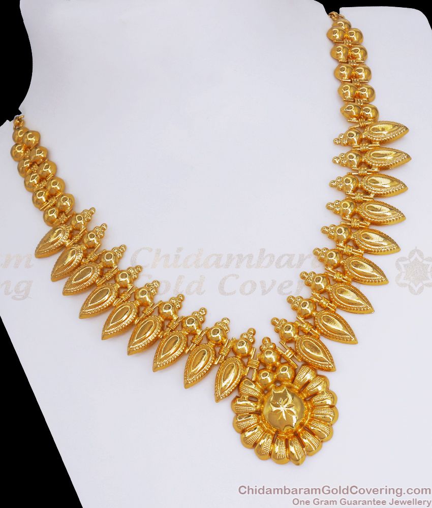 1 Gram Gold Necklace Mullaipoo Pattern NCKN2624