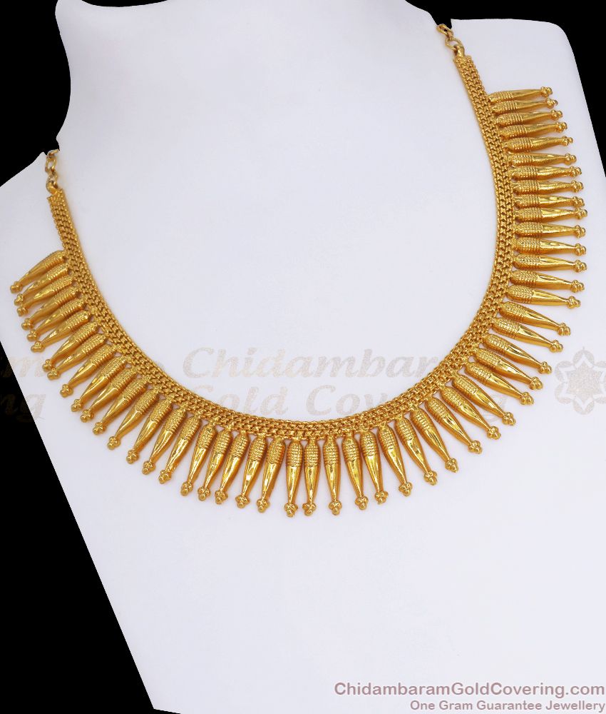Kerala Design Gold Necklace Transparent PNG - 700x674 - Free Download on  NicePNG