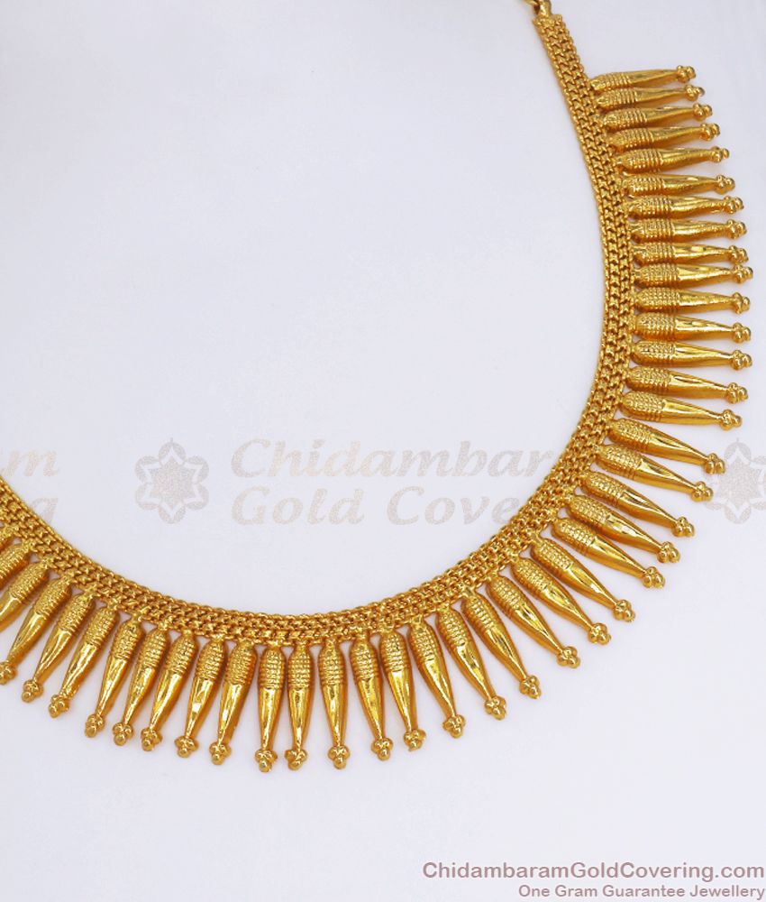 Buy Plain Mullaipoo Gold Necklace Kerala Design NCKN2633