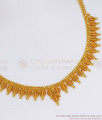 Plain Net Pattern Gold Necklace Mullaipoo Design NCKN2636