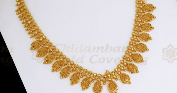 Buy Online 1 Gram Gold Necklace Floral Design NCKN2640