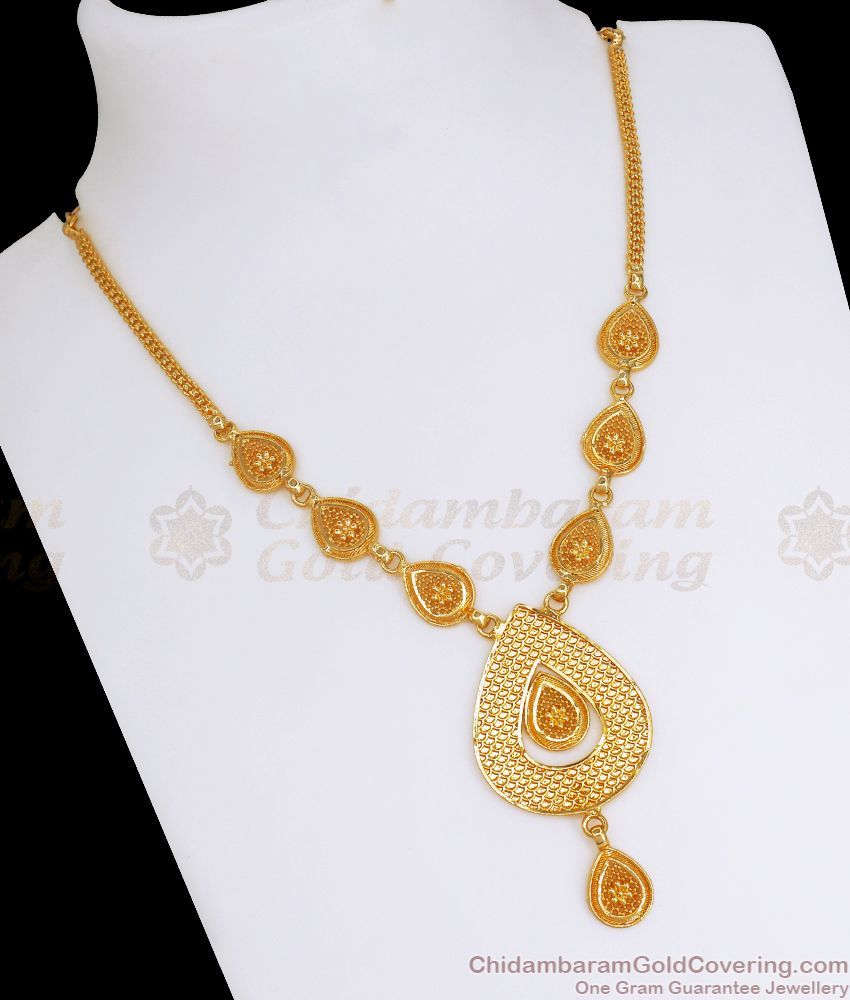 Gorgeous Droplet Design Gold Imitation Necklace Shop Online NCKN2646