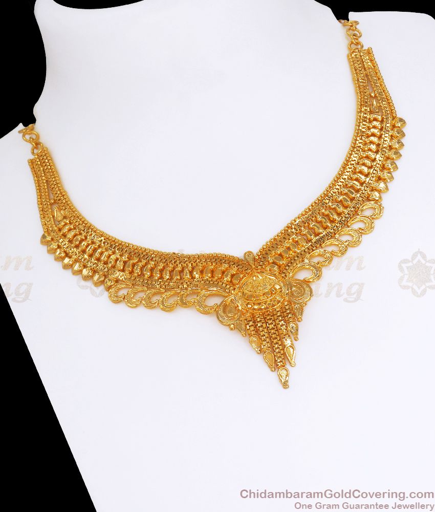 Kolkata Model 2 Gram Gold Necklace Design Bridal Collection NCKN2648