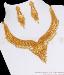 Bridal Calcutta Gold Necklace Earring Combo Set NCKN2651 Bridal Calcutta Gold Necklace Earring Combo Set NCKN2651