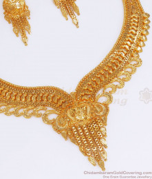 Bridal Calcutta Gold Necklace Earring Combo Set NCKN2651 Bridal Calcutta Gold Necklace Earring Combo Set NCKN2651