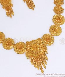 Arabic Design 2 Gram Gold Necklace Forming Bridal Combo Set NCKN2652 Arabic Design 2 Gram Gold Necklace Forming Bridal Combo Set NCKN2652