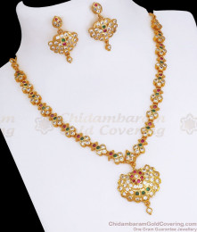 Grand Impon Necklace Multi Color Stone Earring Combo Set NCKN2657 Grand Impon Necklace Multi Color Stone Earring Combo Set NCKN2657