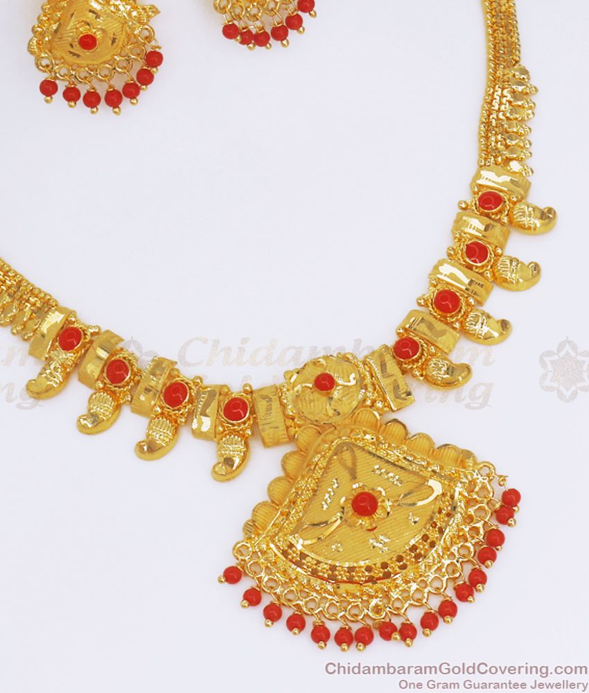 Gorgeous Coral Design Forming Necklace Bridal Collection NCKN2659