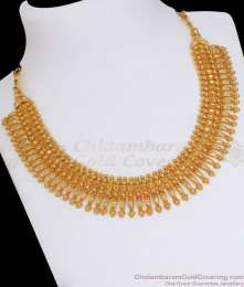 Pure 1 Gram Gold Necklace Bridal Close Neck Design NCKN2662 Pure 1 Gram Gold Necklace Bridal Close Neck Design NCKN2662