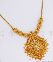 Single White Stone Traditional Gold Plated Necklace NCKN2664 Single White Stone Traditional Gold Plated Necklace NCKN2664