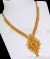 Calcutta Bridal Design Gold Necklace Ruby Stone NCKN2665
