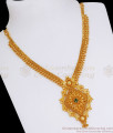 Emerald Stone Gold Necklace Calcutta Pattern Bridal Collection NCKN2666