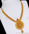 Latest Gold Beaded Ruby Stone Necklace Imitation Jewelry NCKN2667