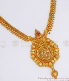 Sparkling 1 Gram Gold Necklace Ruby Stone Shop Online NCKN2668 Sparkling 1 Gram Gold Necklace Ruby Stone Shop Online NCKN2668