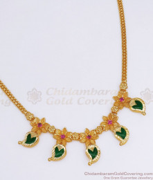 Stunning Green Palakka Gold Imitation Necklace Mango Design NCKN2673 Stunning Green Palakka Gold Imitation Necklace Mango Design NCKN2673