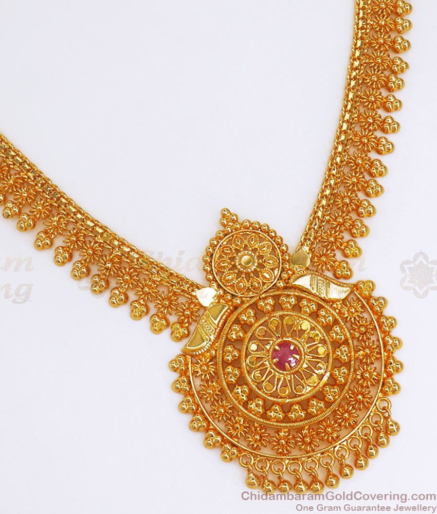 Grand Chandabali Type Gold Plated Necklace Bridal Wear NCKN2684