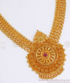 Mango Pattern Gold Bridal Necklace Design Ruby Stone NCKN2685