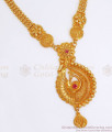 Pure Gold Plated Handmade Necklace Peacock Design Bridal Wear NCKN2689
