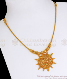 Attractive Pure Gold Tone Necklace Floral Design NCKN2693 Attractive Pure Gold Tone Necklace Floral Design NCKN2693