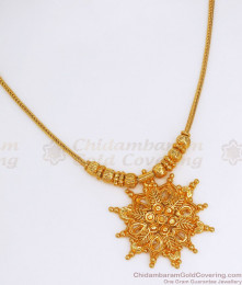 Attractive Pure Gold Tone Necklace Floral Design NCKN2693 Attractive Pure Gold Tone Necklace Floral Design NCKN2693