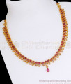 Stunning Ruby White Kemp Stone Gold Plated Necklace NCKN2696