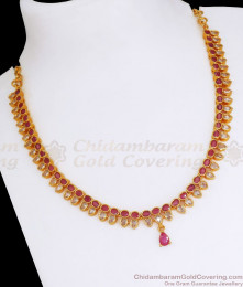 Stunning Ruby White Kemp Stone Gold Plated Necklace NCKN2696 Stunning Ruby White Kemp Stone Gold Plated Necklace NCKN2696