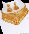 Grand Bridal Wear Choker Set 1 Gram Gold Jewelry Collections NCKN2709