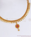 Stylish 1 Gram Gold Necklace Star Pattern Ruby Stone NCKN2716 Stylish 1 Gram Gold Necklace Star Pattern Ruby Stone NCKN2716
