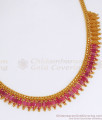 Original Mullaipoo Gold Plated Necklace Ruby Stone NCKN2719