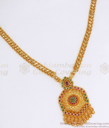 Simple Gold Plated Necklace Ruby Green Stone Design NCKN2723 Simple Gold Plated Necklace Ruby Green Stone Design NCKN2723