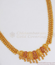 Full Ruby Mango Design 1 Gram Gold Necklace Bridal Wear NCKN2726 Full Ruby Mango Design 1 Gram Gold Necklace Bridal Wear NCKN2726