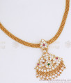 Traditional Impon Necklace Multi Stone Panchaloga Attigai Collection NCKN2730