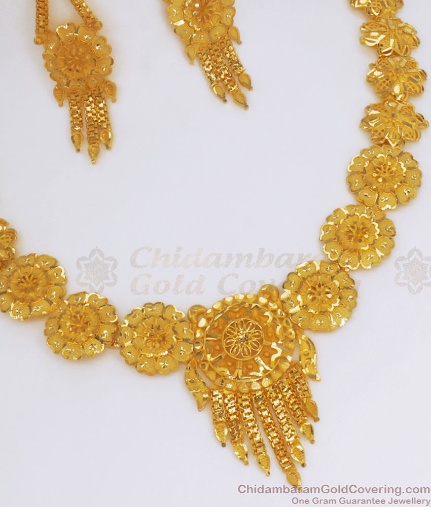 Buy Real Gold Tone Necklace Forming Collection Floral Design NCKN2736