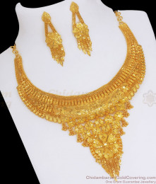 Two Gram Gold Plated Necklace Earring Combo Forming Jewelry NCKN2742 Two Gram Gold Plated Necklace Earring Combo Forming Jewelry NCKN2742