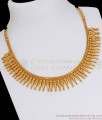 Close Neck 1 Gram Gold Necklace Mullai Pattern For Women NCKN2750