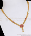 Cz Stone One Gram Gold Imitation Necklace Floral Design Shop Online NCKN2755