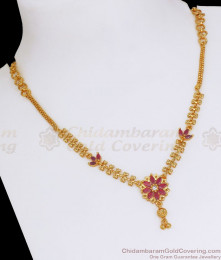 Cz Stone One Gram Gold Imitation Necklace Floral Design Shop Online NCKN2755 Cz Stone One Gram Gold Imitation Necklace Floral Design Shop Online NCKN2755