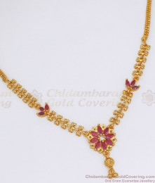 Cz Stone One Gram Gold Imitation Necklace Floral Design Shop Online NCKN2755 Cz Stone One Gram Gold Imitation Necklace Floral Design Shop Online NCKN2755