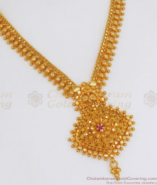 Heavy Gold Pattern Gold Plated Necklace Ruby Stone Shop Online NCKN2757 Heavy Gold Pattern Gold Plated Necklace Ruby Stone Shop Online NCKN2757