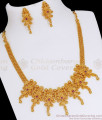 1 Gram Gold Necklace Earrings Set Lakshmi Pattern Kemp Jewelry NCKN2764