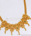 One Gram Gold Lakshmi Necklace Earrings Set Pattern Multi Stone NCKN2765