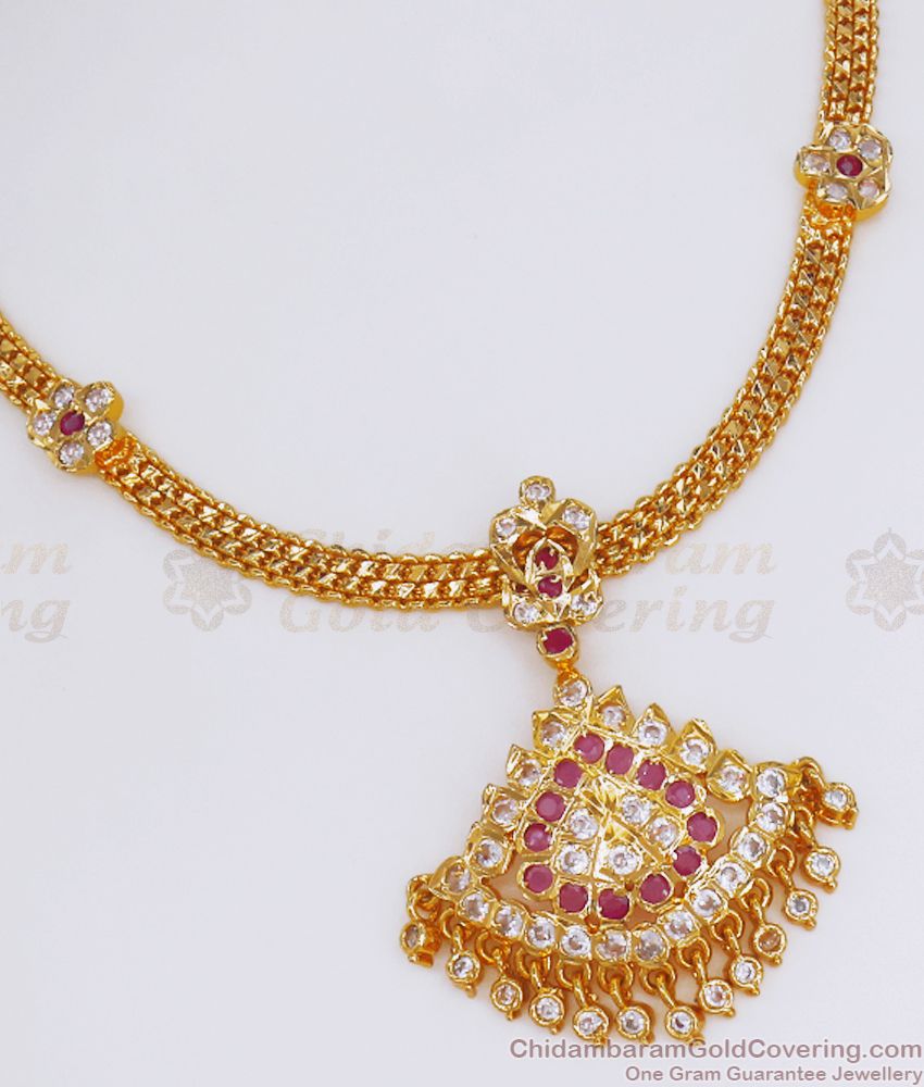 Premium Impon Pachaloha Necklace Gati Stone Attigai 5 Metal Jewelry NCKN2771