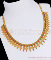 Buy One Gram Gold Necklace Ruby Green Stone Design NCKN2776