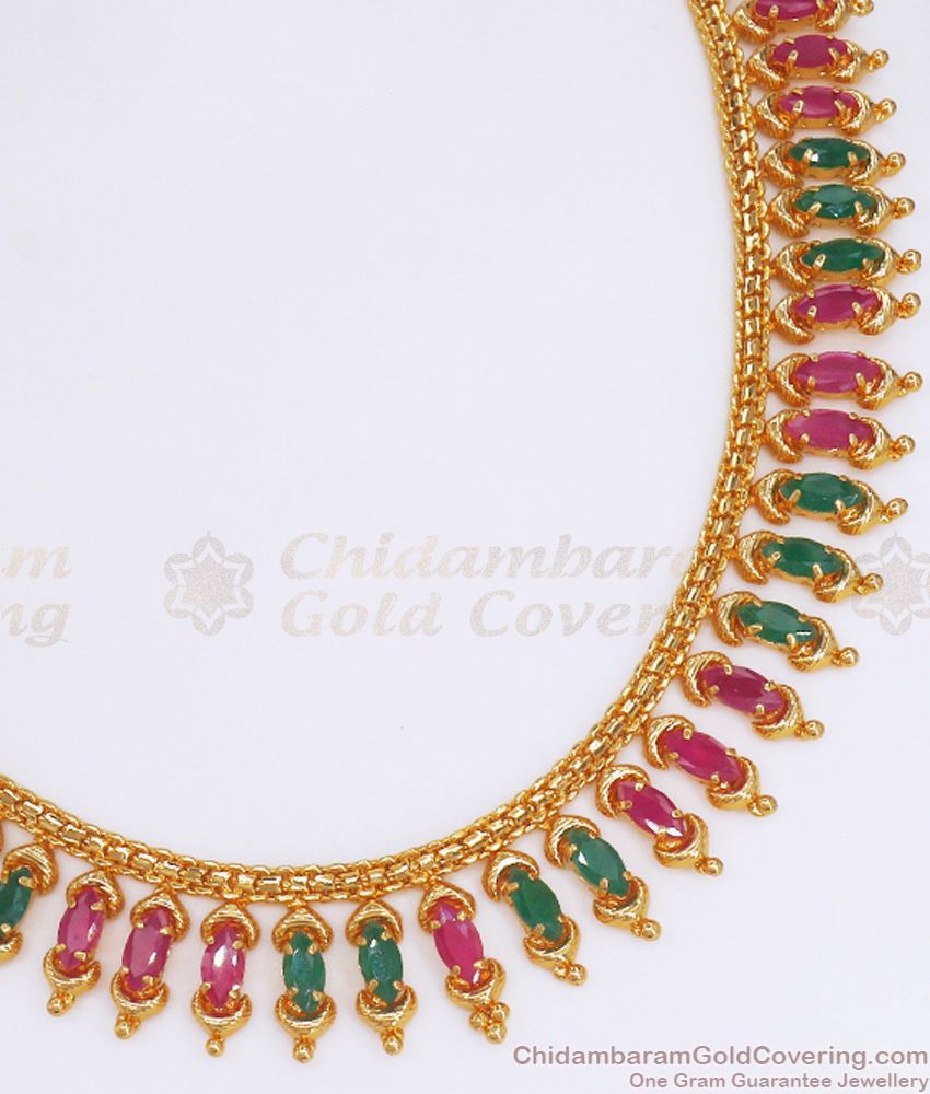 Grand Full Stone Necklace 1 Gram Gold Jewelry Online NCKN2777