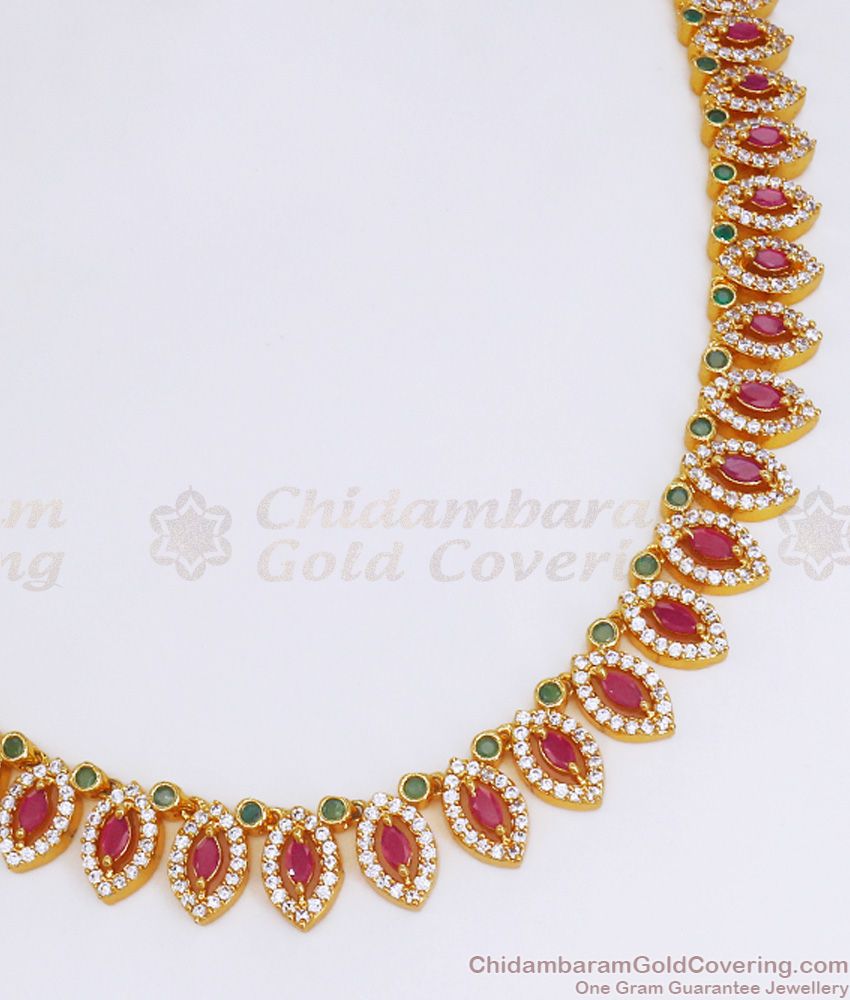 Diamond Necklace Collections One Gram Gold Design Buy Online NCKN2778